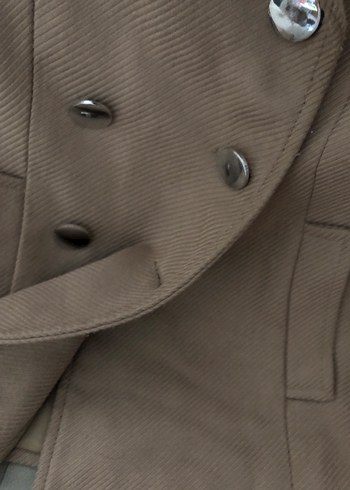 Bej Düğmeli Kadın Midi Kaban - Görsel 3