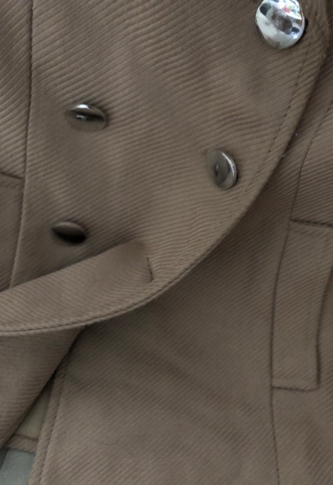 Bej Düğmeli Kadın Midi Kaban - Görsel 3