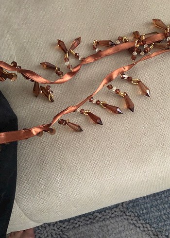 Bordo Boncuklu Vintage Düğün Aksesuarı - Görsel 2