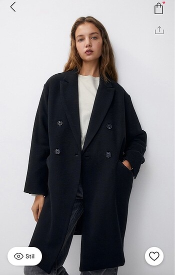 Pull&bear kadın siyah kaban