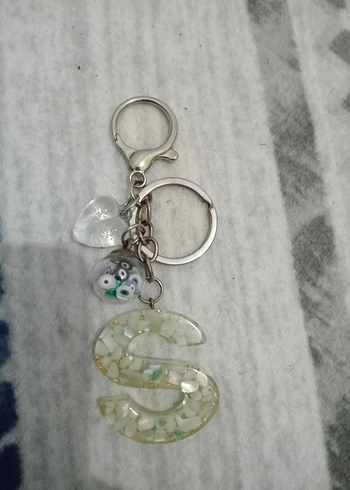 Boncuklu Beyaz Bohem Anahtarlık - Görsel 3