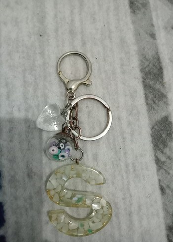 Boncuklu Beyaz Bohem Anahtarlık - Görsel 2