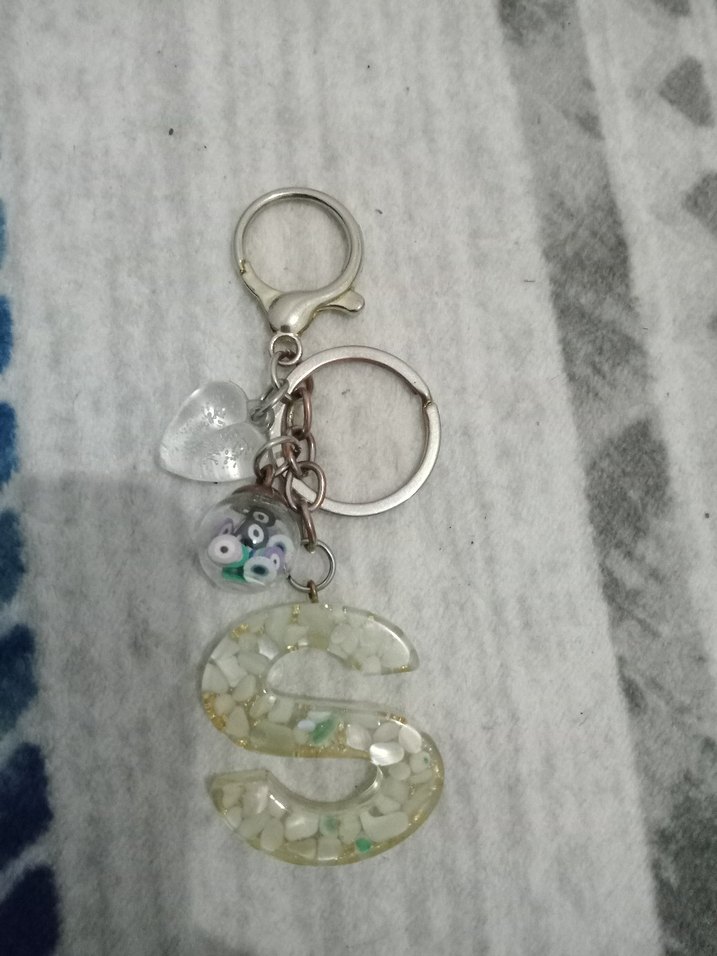 Boncuklu Beyaz Bohem Anahtarlık - Görsel 3