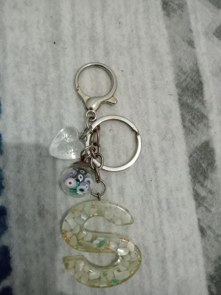 Boncuklu Beyaz Bohem Anahtarlık - Görsel 2