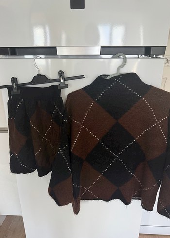 Trendyol & Milla Siklik Ve Rahatlik Kahverengi Siyah Argyle Triko Takim