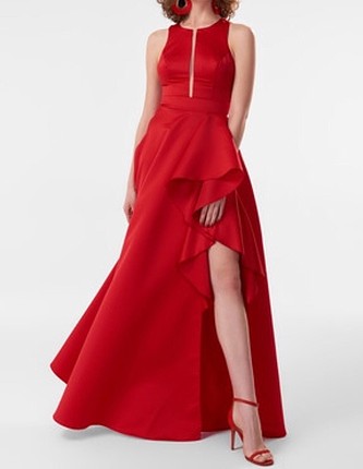 34 Beden kırmızı Renk Kına elbisesi
