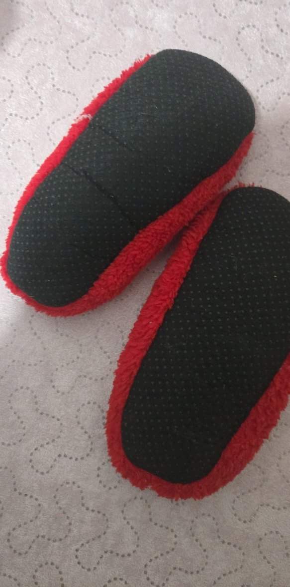 Kızlar için Kırmızı Nakışlı Sıcak Ev Terliği - Görsel 2