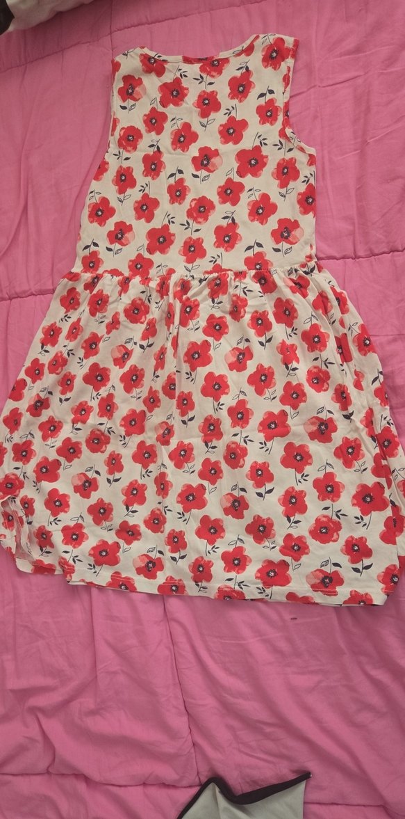 Çiçek Desenli Kolsuz Kız Elbisesi - Görsel 2