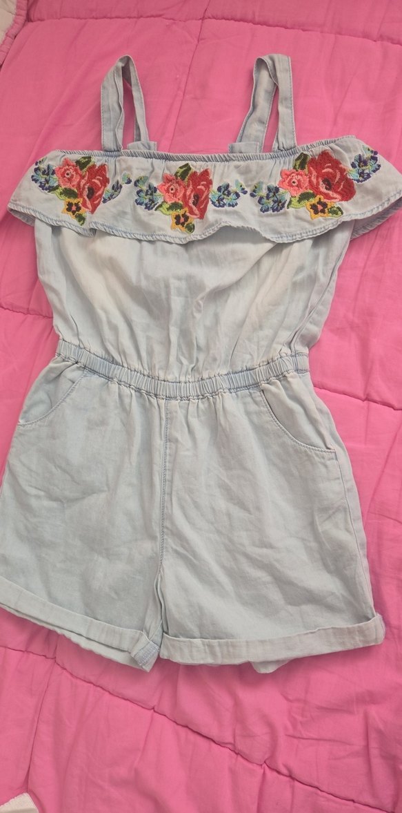 Nakışlı Pembe Kız Tulum - Görsel 2