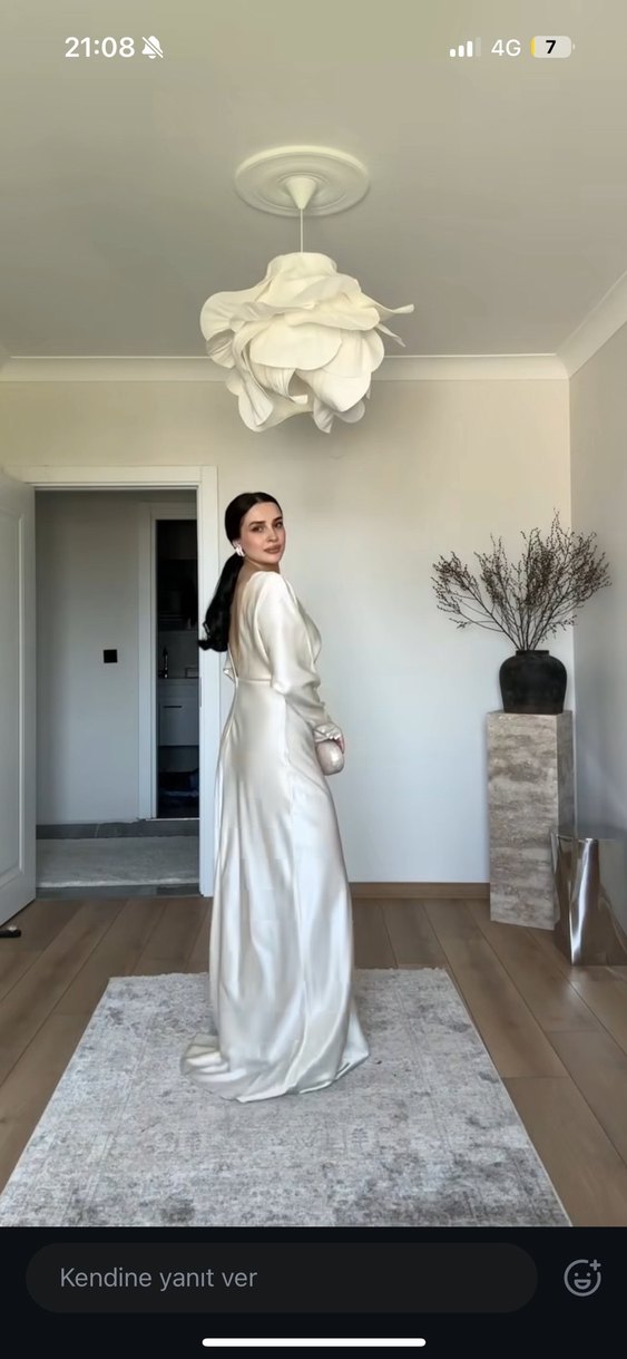 Beyaz Straplez Bohem A Kesim Uzun Gelinlik - Görsel 5