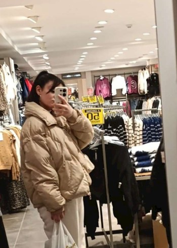 Kürklü Bej Kadın Midi Mont - Görsel 4