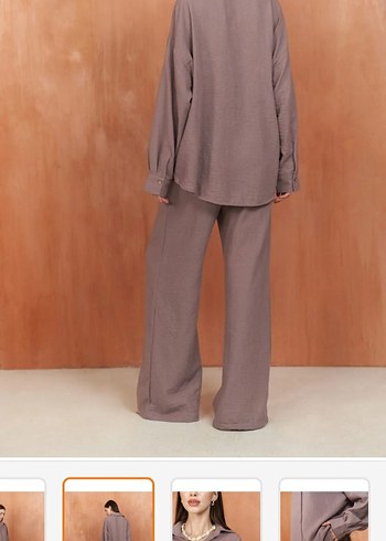 lila gömlek pantolon takım - Görsel 5