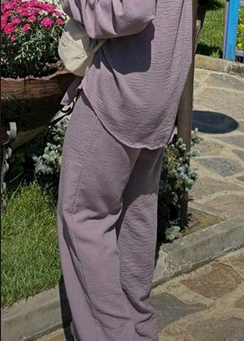 lila gömlek pantolon takım - Görsel 6