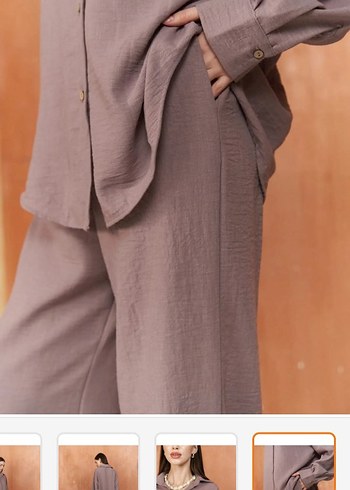 lila gömlek pantolon takım - Görsel 4