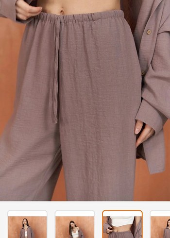 lila gömlek pantolon takım - Görsel 3