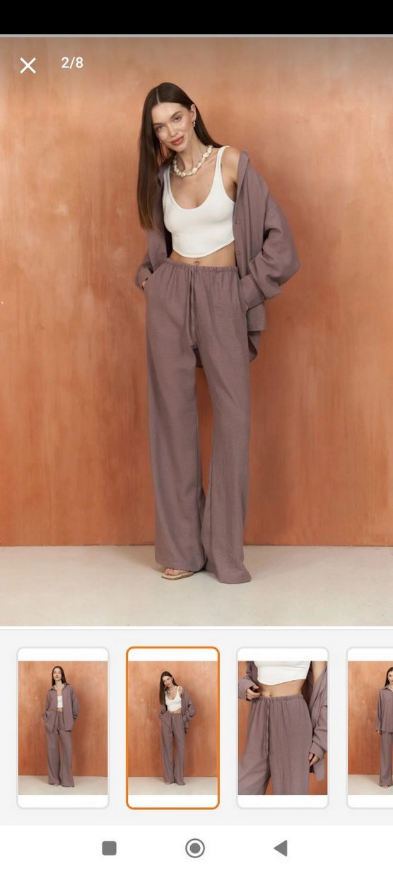 lila gömlek pantolon takım - Görsel 2