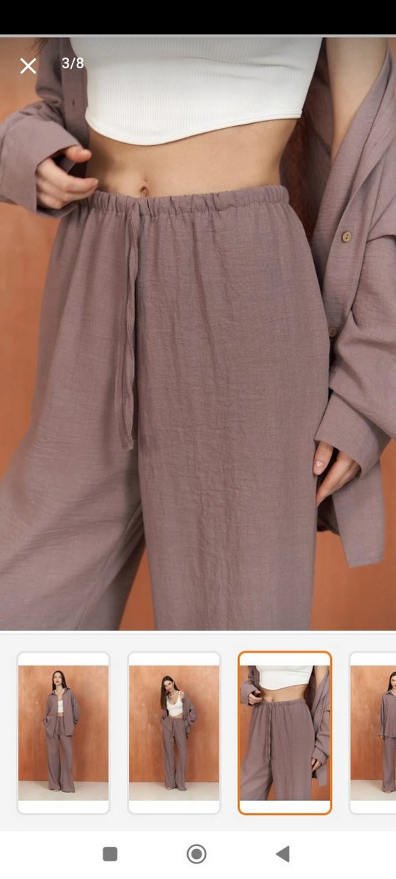 lila gömlek pantolon takım - Görsel 3