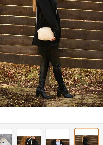 Beyaz Deri Minimalist Kadın Çanta - Görsel 3