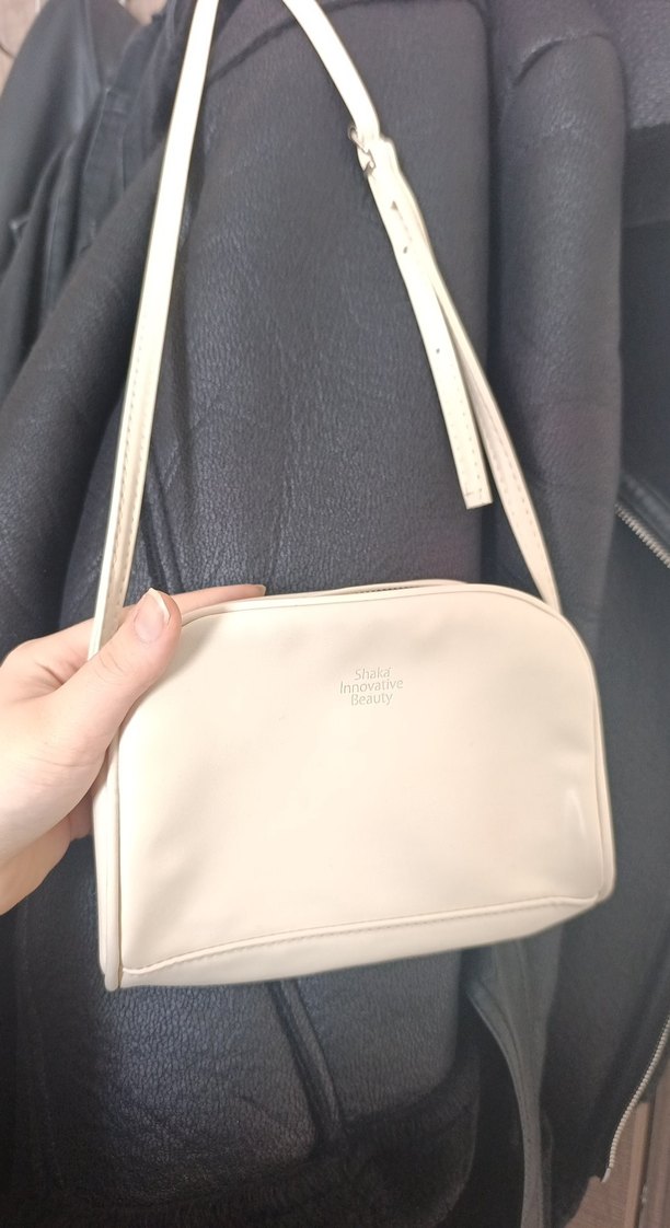 Beyaz Deri Minimalist Kadın Çanta - Görsel 4