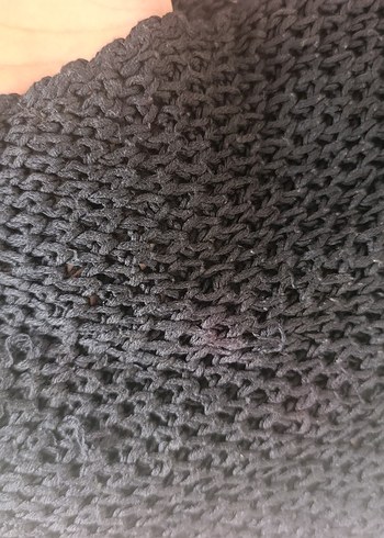 Siyah Örgü Kadın Atkı - Görsel 3