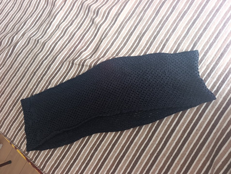 Siyah Örgü Kadın Atkı - Görsel 2