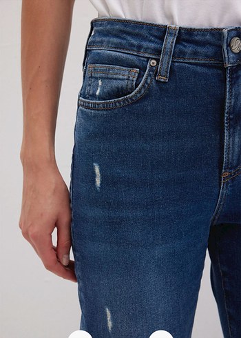 34 Beden beyaz Renk Mavi Cindy 90S İndigo Mavisi Jean