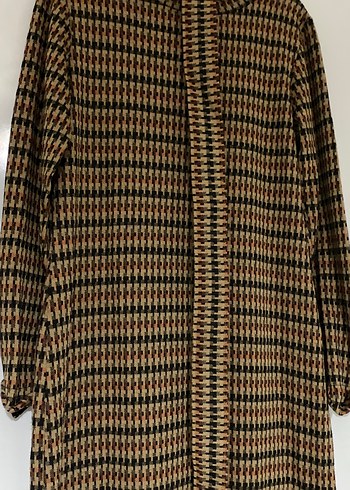 Uzun Kollu Kahverengi Örme Elbise S,M - Görsel 3