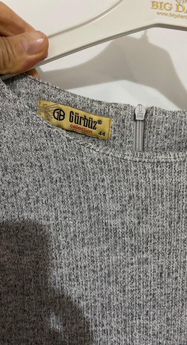 Uzun Kollu Gri Piliseli Kadın Elbise S,M - Görsel 4