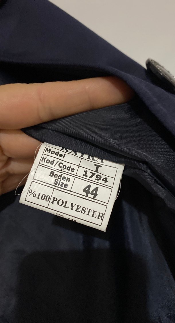 Düğmeli Lacivert Uzun Kadın Trençkot - Görsel 3