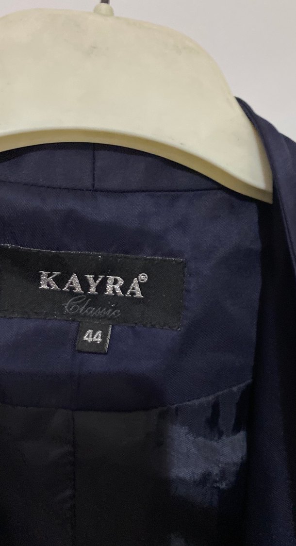 Düğmeli Lacivert Uzun Kadın Trençkot - Görsel 4