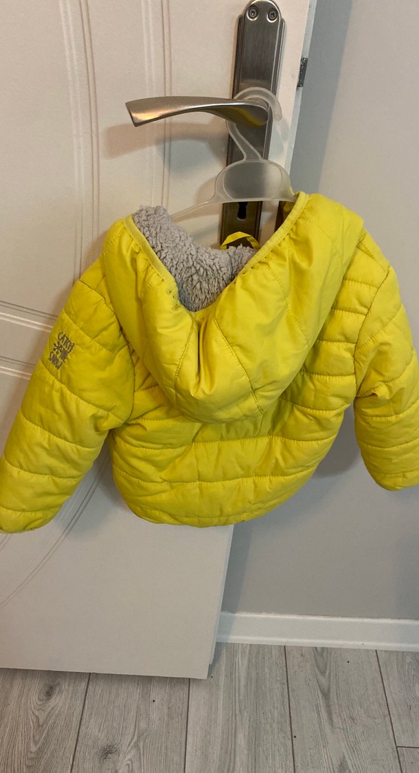 Sarı Kapüşonlu Fermuarlı Erkek Çocuk Mont - Görsel 4