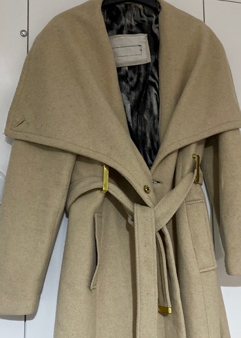 Bej Uzun Süe Kadın Kemerli Kaban kuru temizleme yapılması gereki - Görsel 3