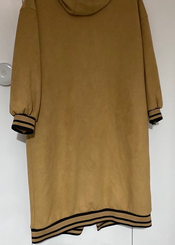 Bej Süet Uzun Kadın Ceket - Görsel 3