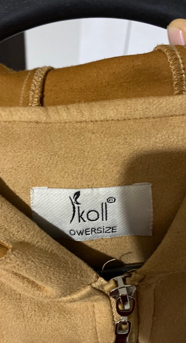 Bej Süet Uzun Kadın Ceket - Görsel 4