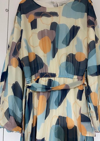 Kadın Çok Renkli Piliseli Uzun Elbise - Görsel 3