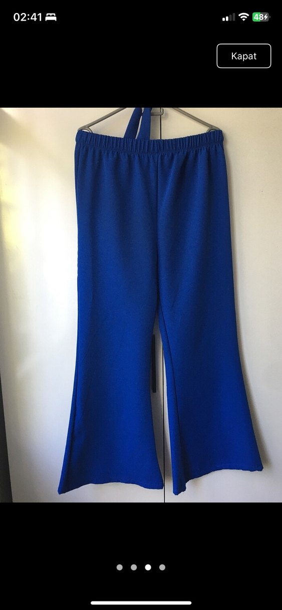 Mavi Uzun Kadın Takım Elbise - Görsel 3