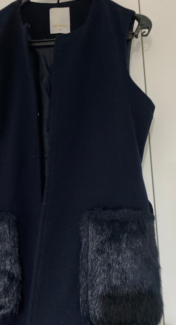 Kürklü Cepli larcivet Uzun yelek - Görsel 2