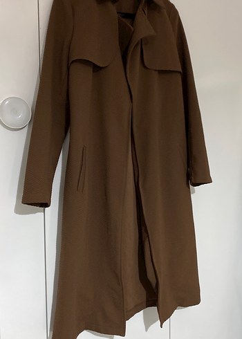 Kadın Kahverengi Uzun Trench Coat - Görsel 2