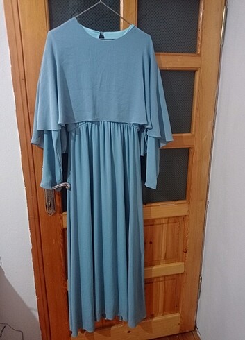 Mavi uzun elbise 