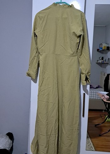 Bej Kadın Uzun Keten Elbise - Görsel 2