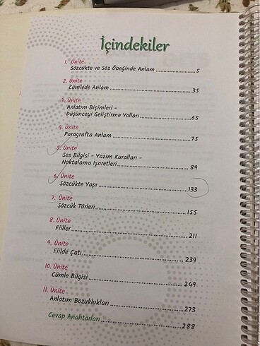 Ens Yayınları Türkçe ders defteri konu anlatım