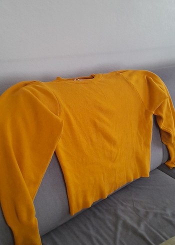 Kadın Sarı Basic Sweatshirt