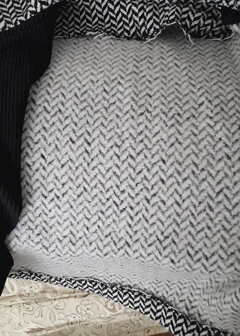 Gri Mini Örgü Kumaş cocuk  kaban - Görsel 3