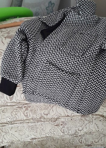 Gri Mini Örgü Kumaş cocuk  kaban - Görsel 2