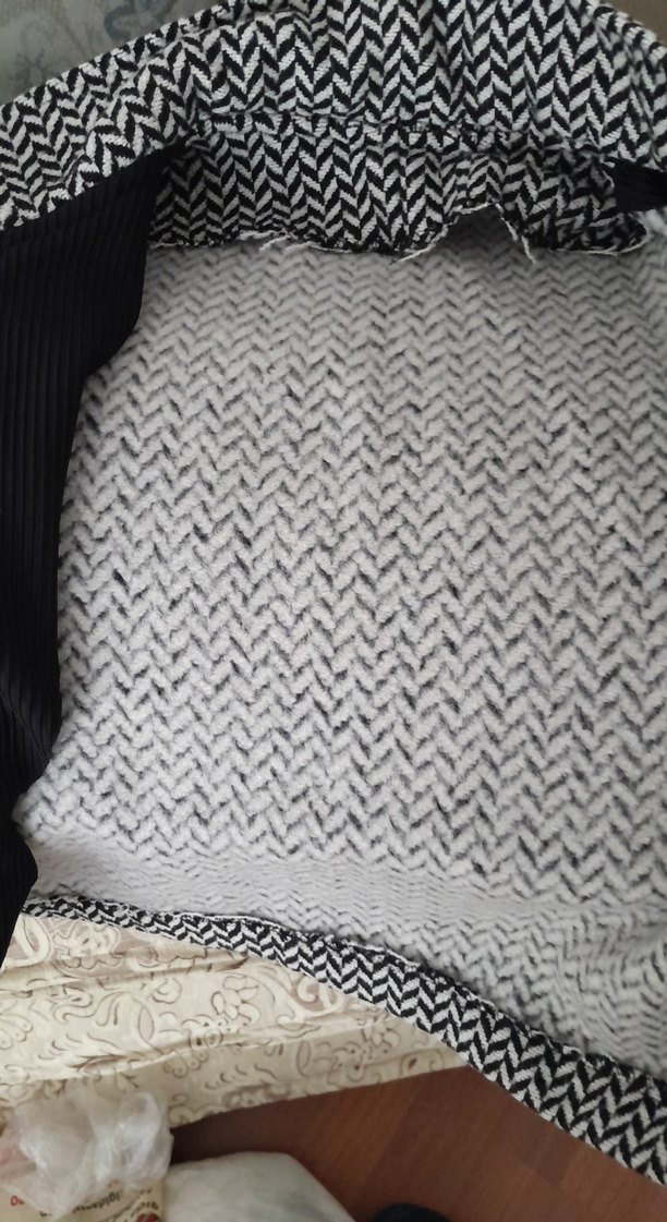 Gri Mini Örgü Kumaş cocuk  kaban - Görsel 3