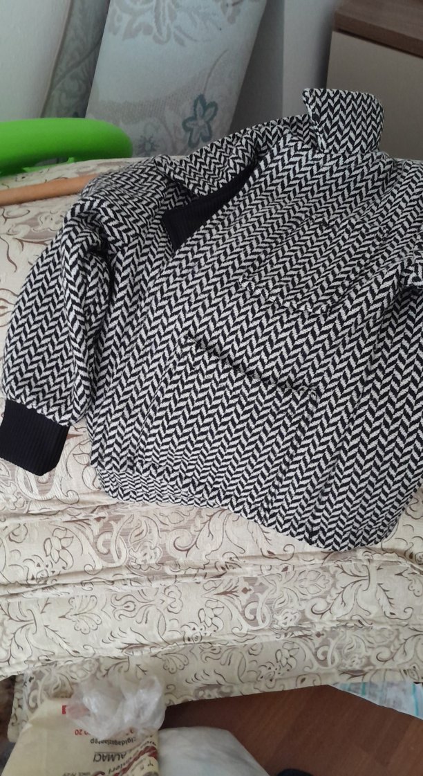 Gri Mini Örgü Kumaş cocuk  kaban - Görsel 2