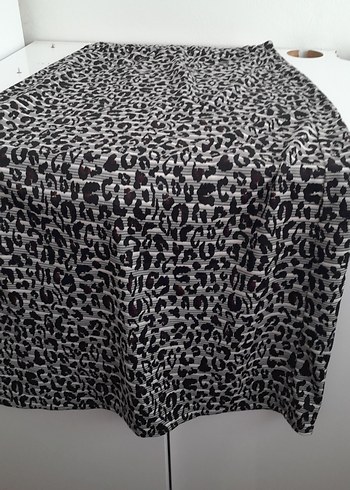 Gri Yılan Desenli Pilili Midi Hamile Eteği - Görsel 3