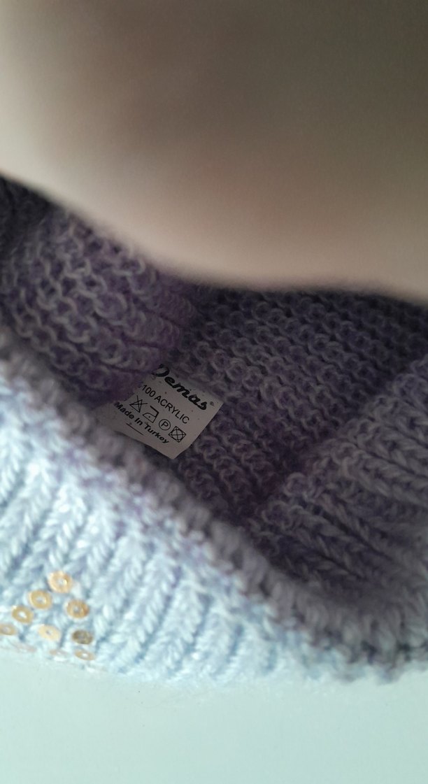 Gri Boncuklu Triko Kadın Bere - Görsel 2