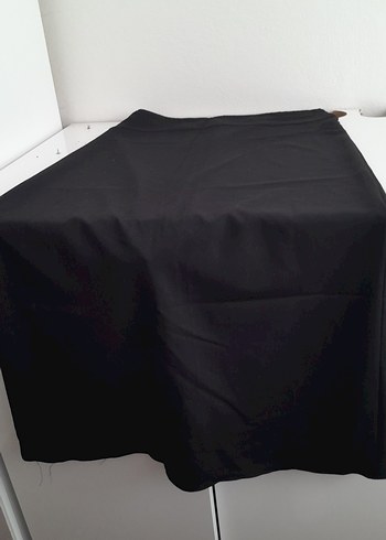 Drapeli Siyah Midi Hamile Eteği - Görsel 2