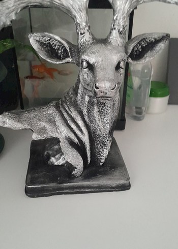 Gri Geyik Figürü biblo büyük - Görsel 3